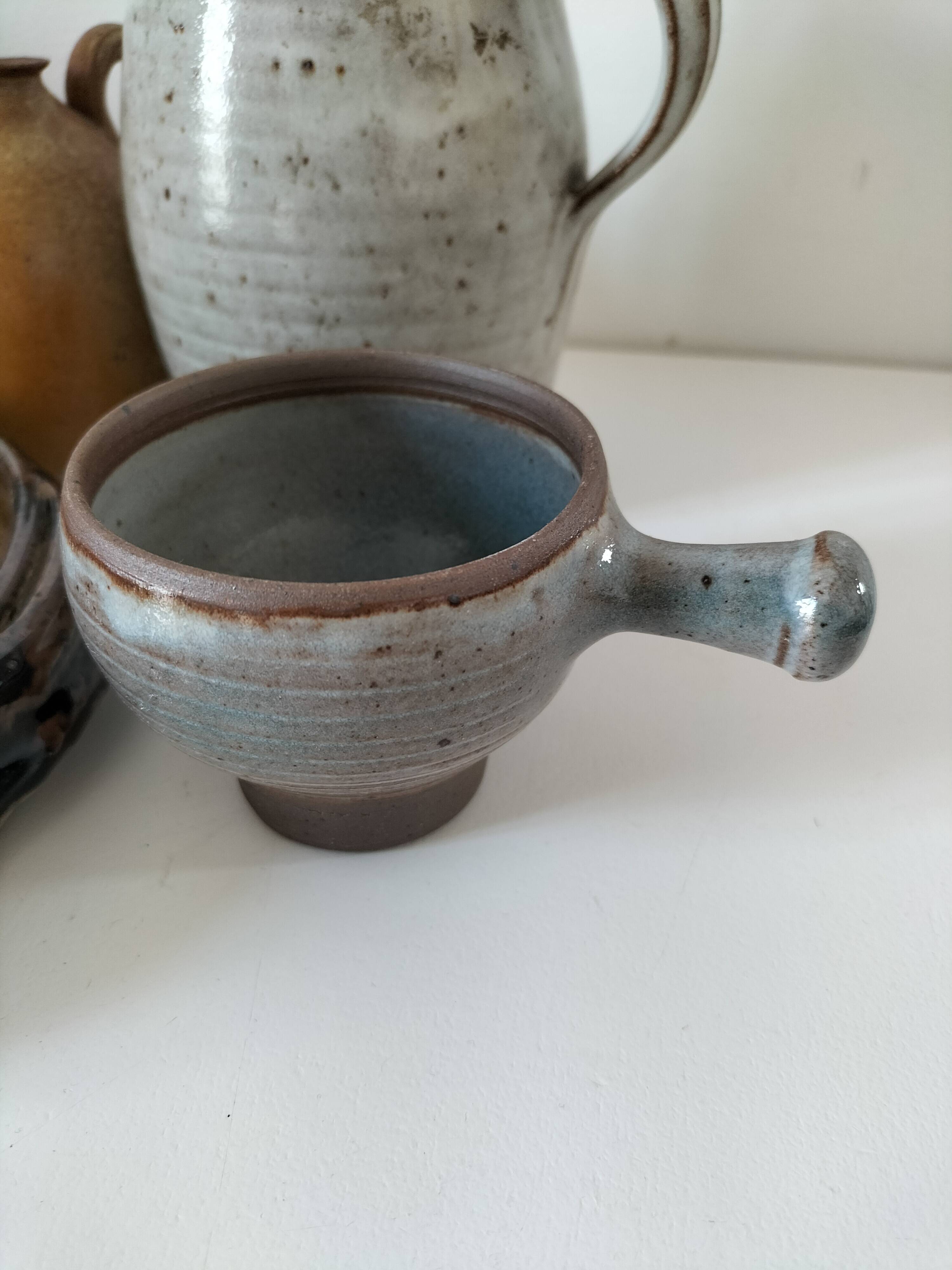 Stoneware service Puisaye – breakfast set - 7 pieces