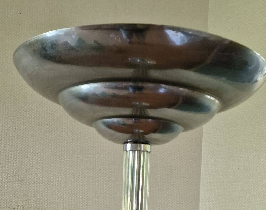 G. frattini pour relco lampadaire vintage chrome et tiges en verre