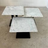 Italian design nesting marble coffee table set from the 70s vintage