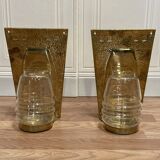 Pair of Scandinavian design candle holders from the 1960s.