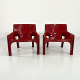 Pair of armchairs vicario bordeaux by Vico Magistretti for Artemide, 1970