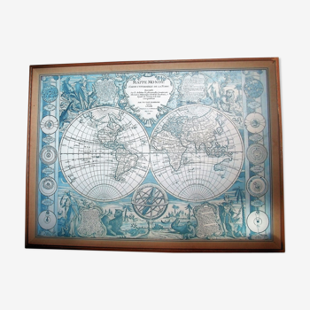 Old map framed map world map