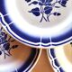 6 blue and white Badonvilliers dessert plates