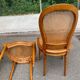 4 caned Louis XVI medallion dining chairs from the 1960s.