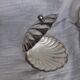 Old shell-shaped butter dish in silver-plated metal - trinket dish.