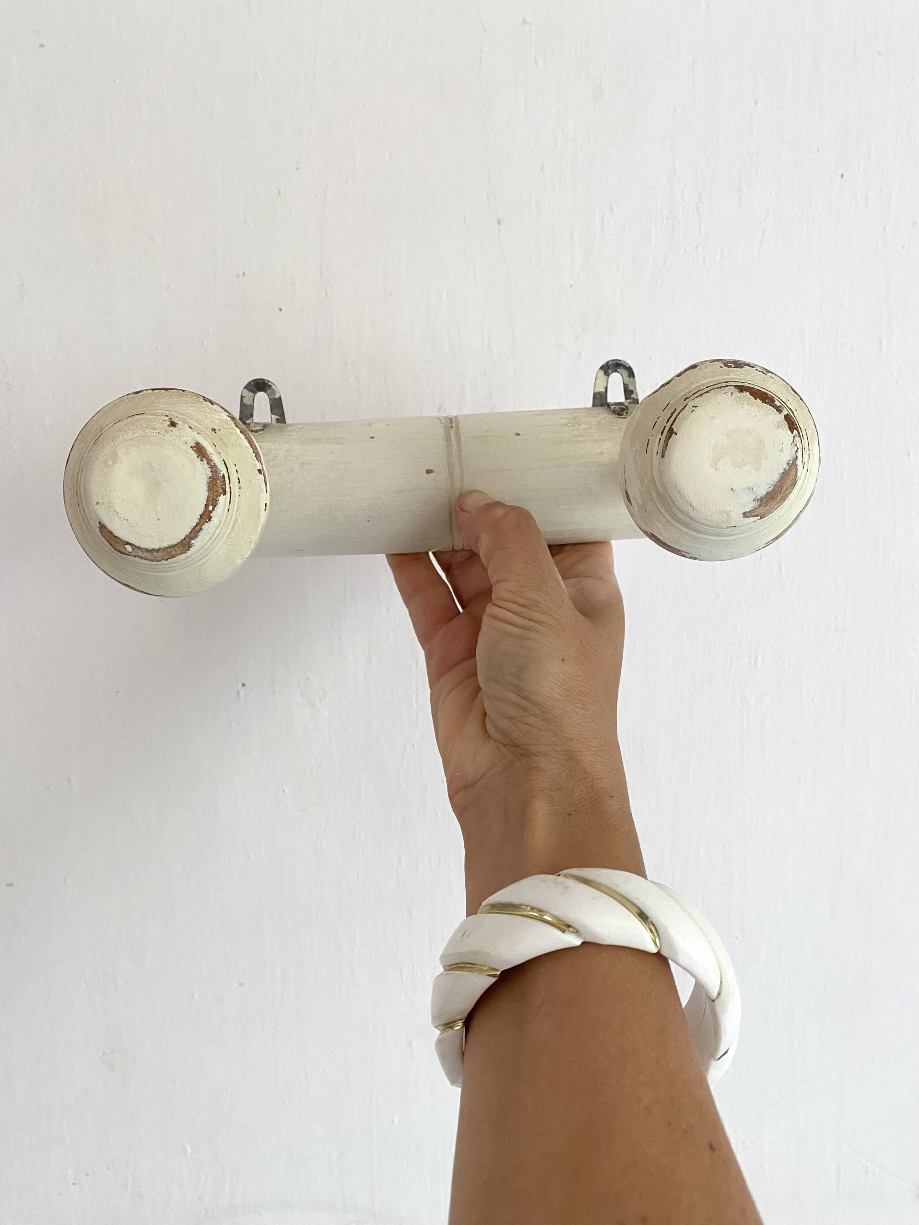 Old patinated wall coat rack