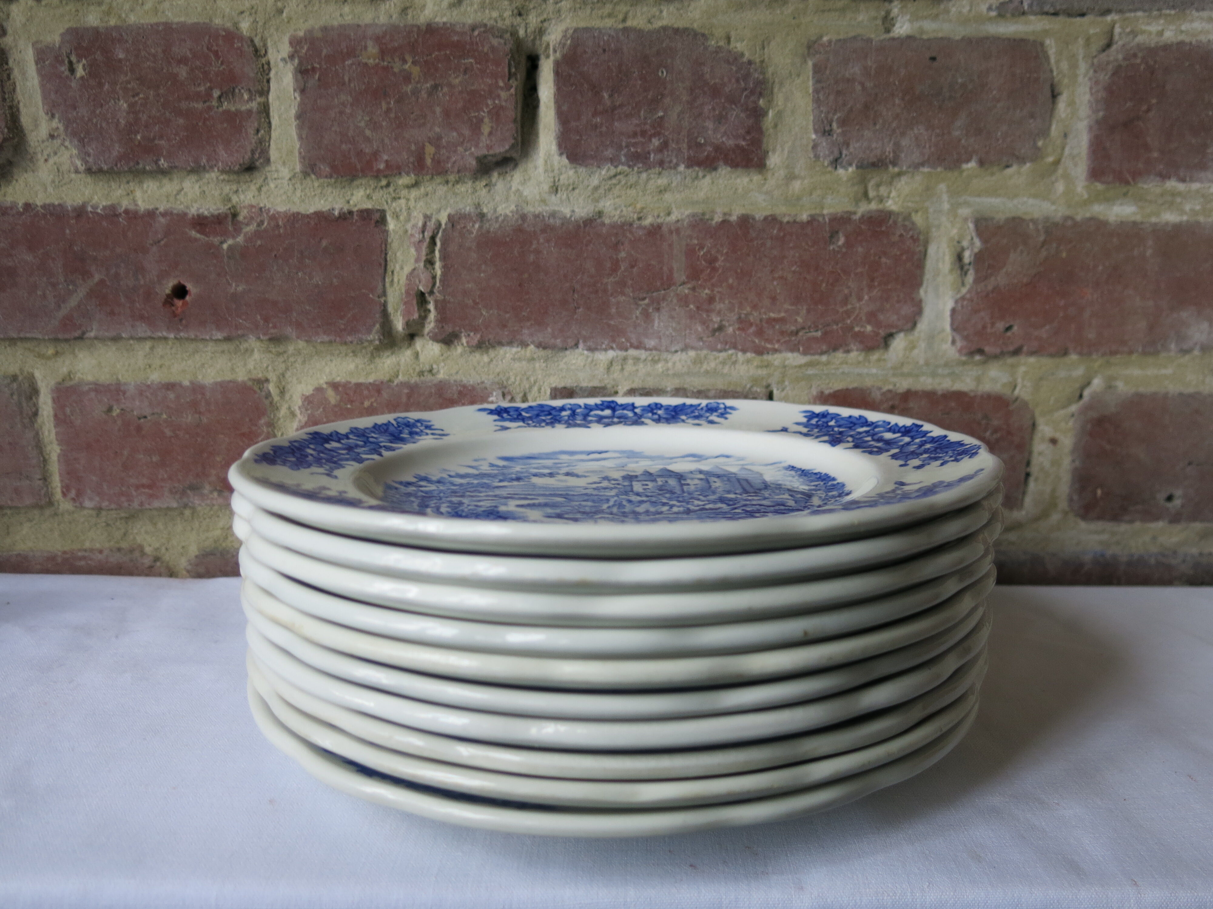 10 flat plates advertising porcelain pyroblan BP
