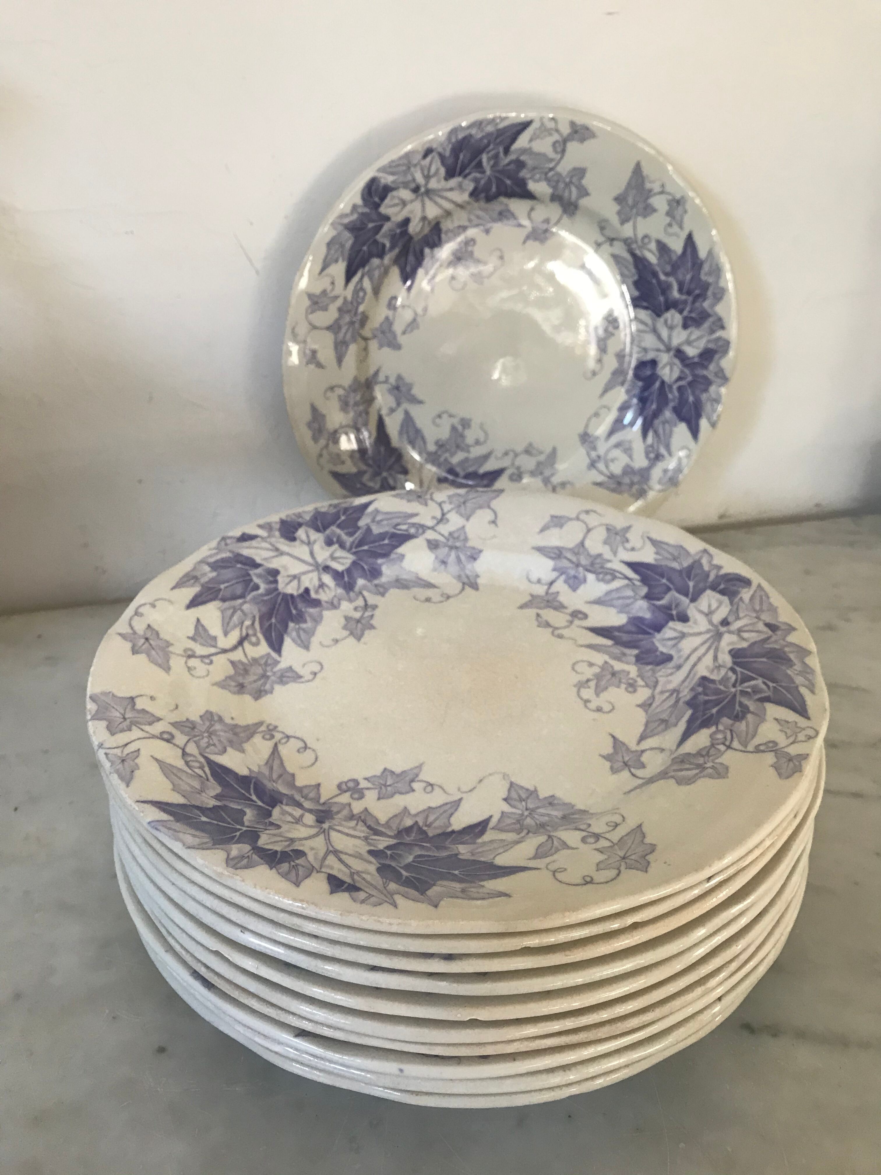 Lot de 10 assiettes Sarreguemines