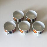 Set of 5 cups Acapulco vintage design 1970