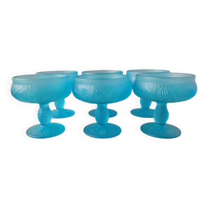 coupelles dépolies bleues