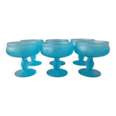 Frosted blue bowls