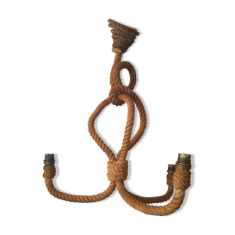 Artisanal chandelier in rope from the 60