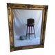 Antique Louis Philippe style gilded mirror decorated with floral motifs