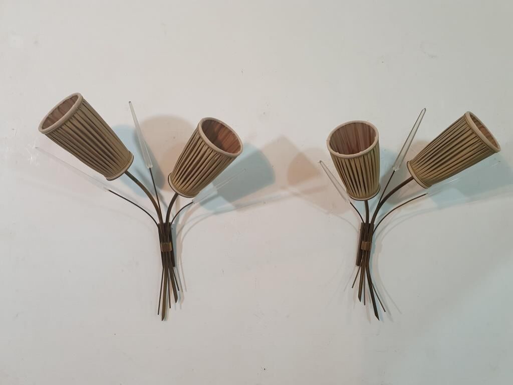 LUNEL wall lamps - Pair of vintage wall lamps - Antique light fixtures