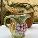 Majolica Italy slip pitcher