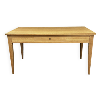 Desk with 1 drawer in raw solid wood belt