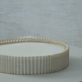 Modern mid-century ceiling/wall lamp from the 1950s in linen, made in Sweden.