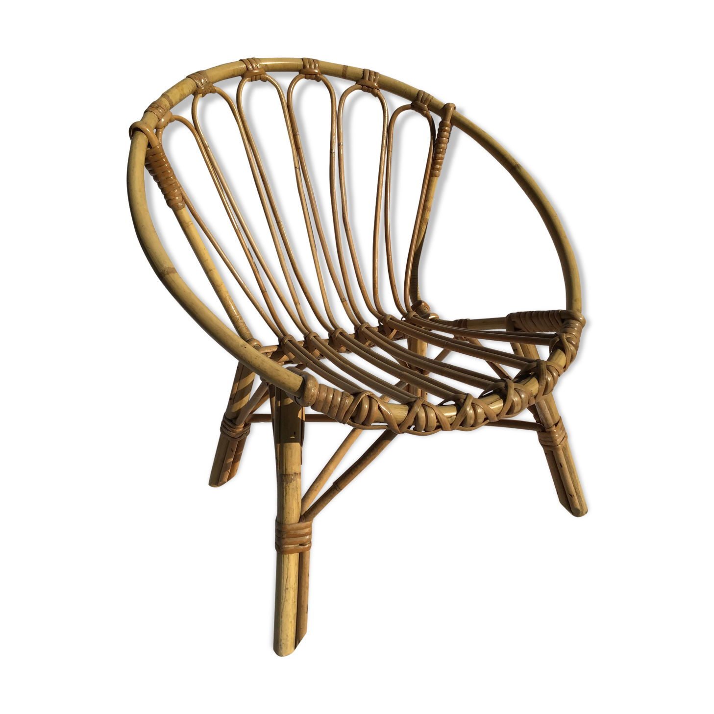 Children's rattan basket chair
