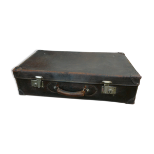 Valise en cuir marron