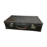 Leather case in brown interior fabric