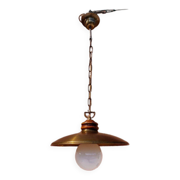 Vintage style suspension Marine & Bistrot in patinated brass – 1960s/70s