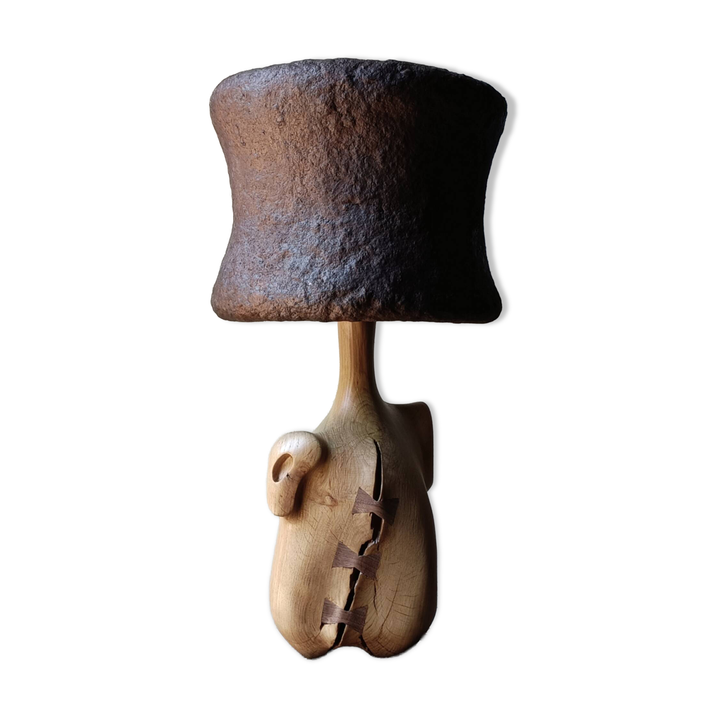Lampe de créateur en chêne massif