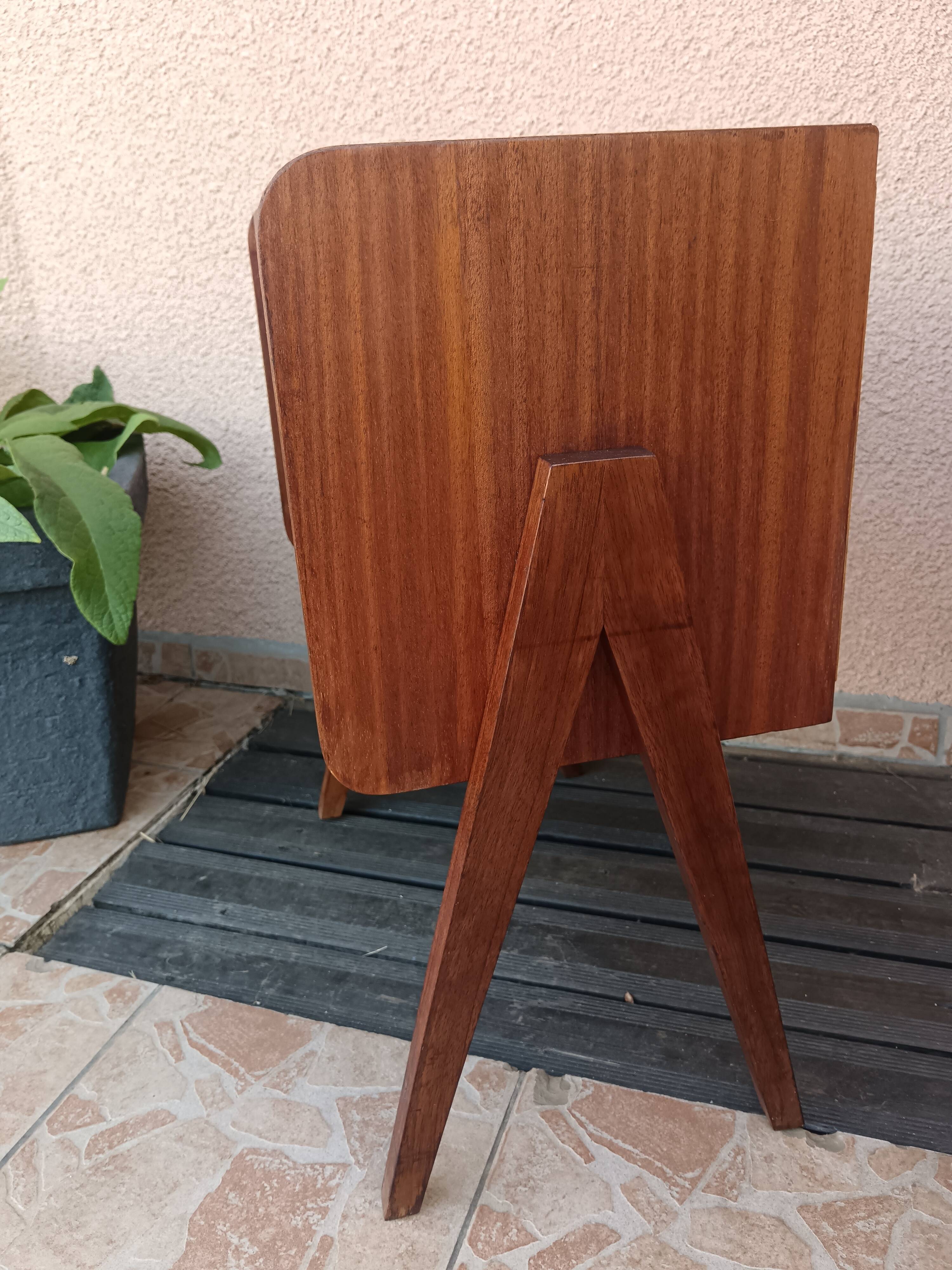 Vintage Scandi / Mid-Century Nightstand – 1960s (Compass Legs)