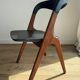 Chaise Vamo Sønderborg Sonja en teck et skaï noir, par Johannes Andersen