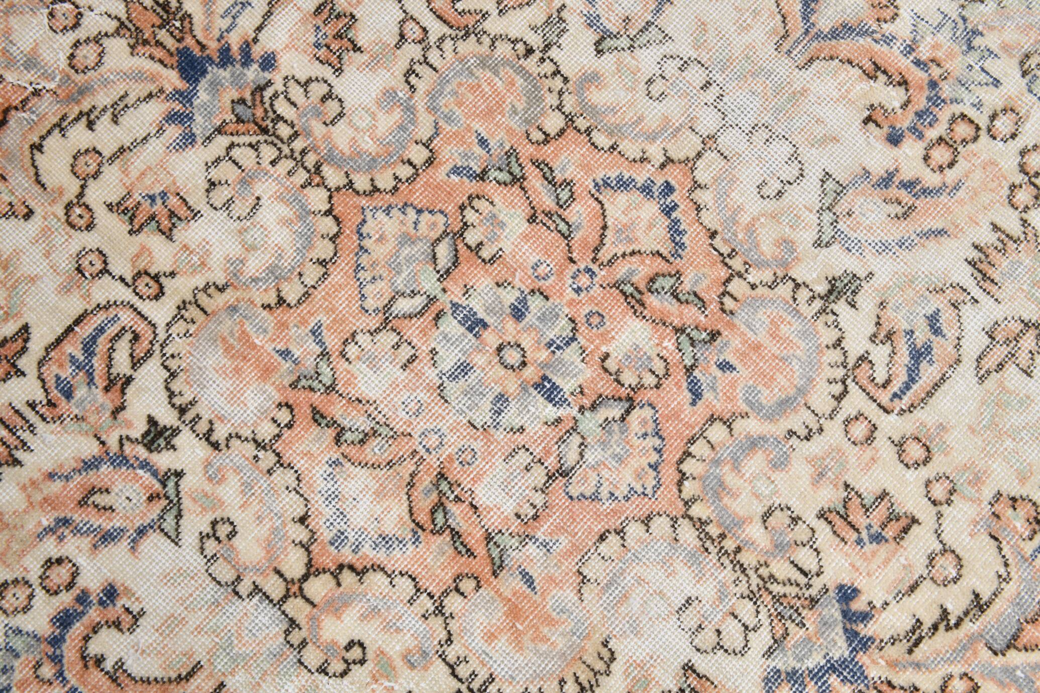 Red & Orange Large Turkish Vintage Rug, 261x351Cm