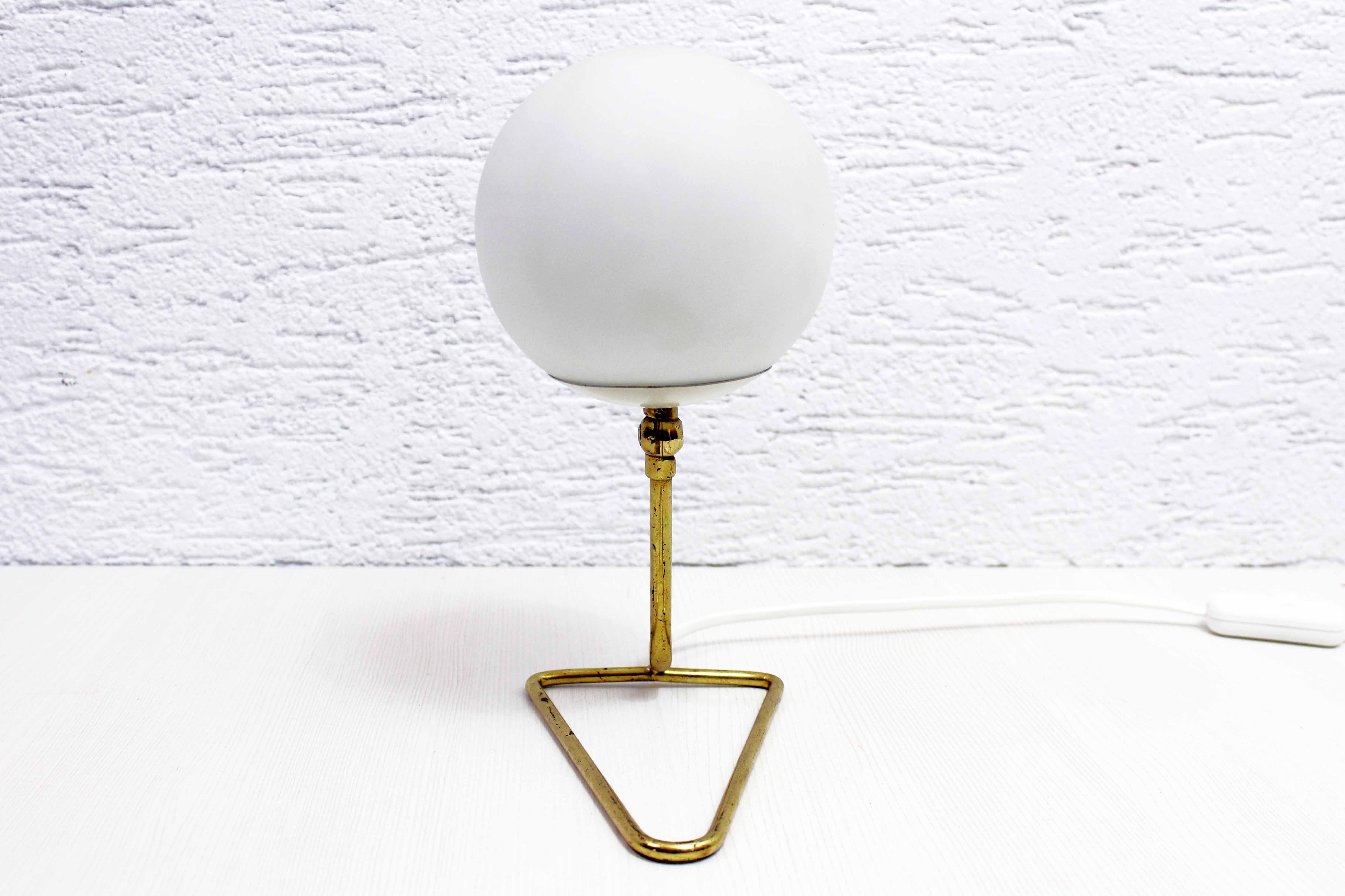 Table or hanging lamp in brass and opal glass 1970