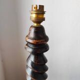 Vintage French lamp 1950/60 in turned wood