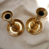 Set of 2 brass candle holders