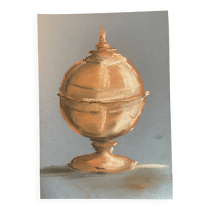 Tableau signé Pastel - terracotta