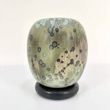 Glazed ceramic art vase with standing ceramic ring by Hanne Wydra-Jantz, Germany 1980