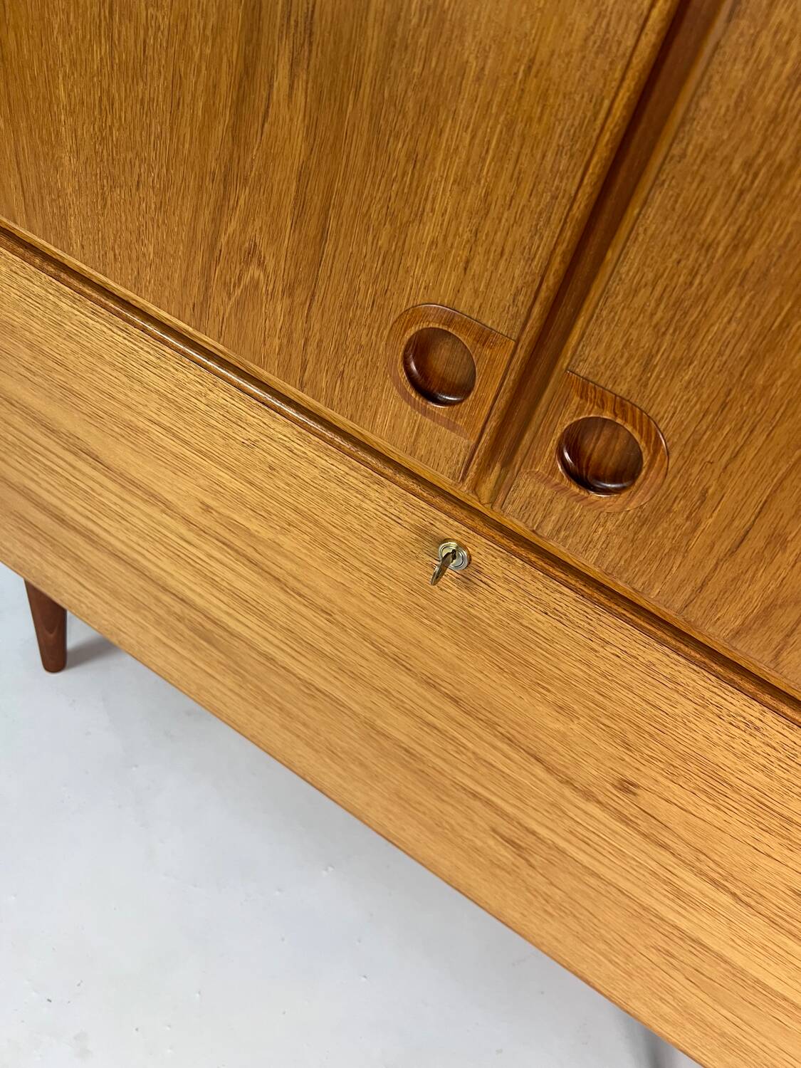 Vintage teak highboard cabinet shelf 70s Danish design