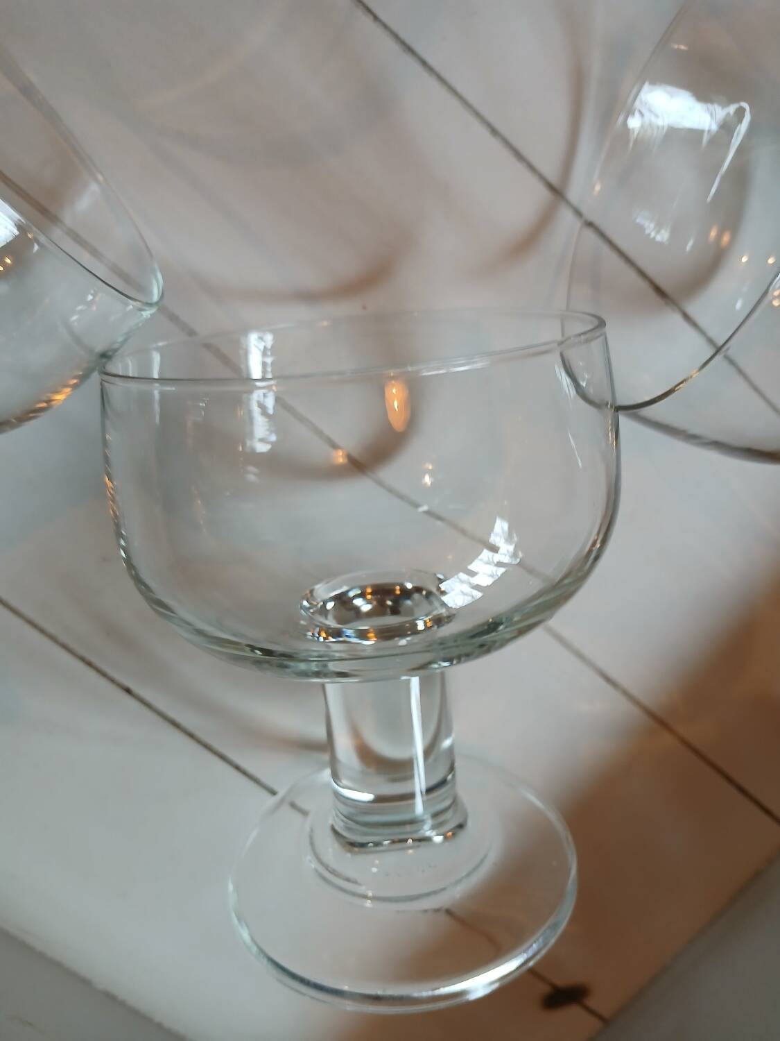 6 old champagne glasses