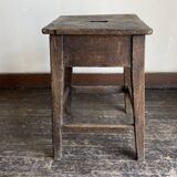 Tabouret de campagne 19e en chêne