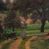 19th Century Countryside Landscape Signed