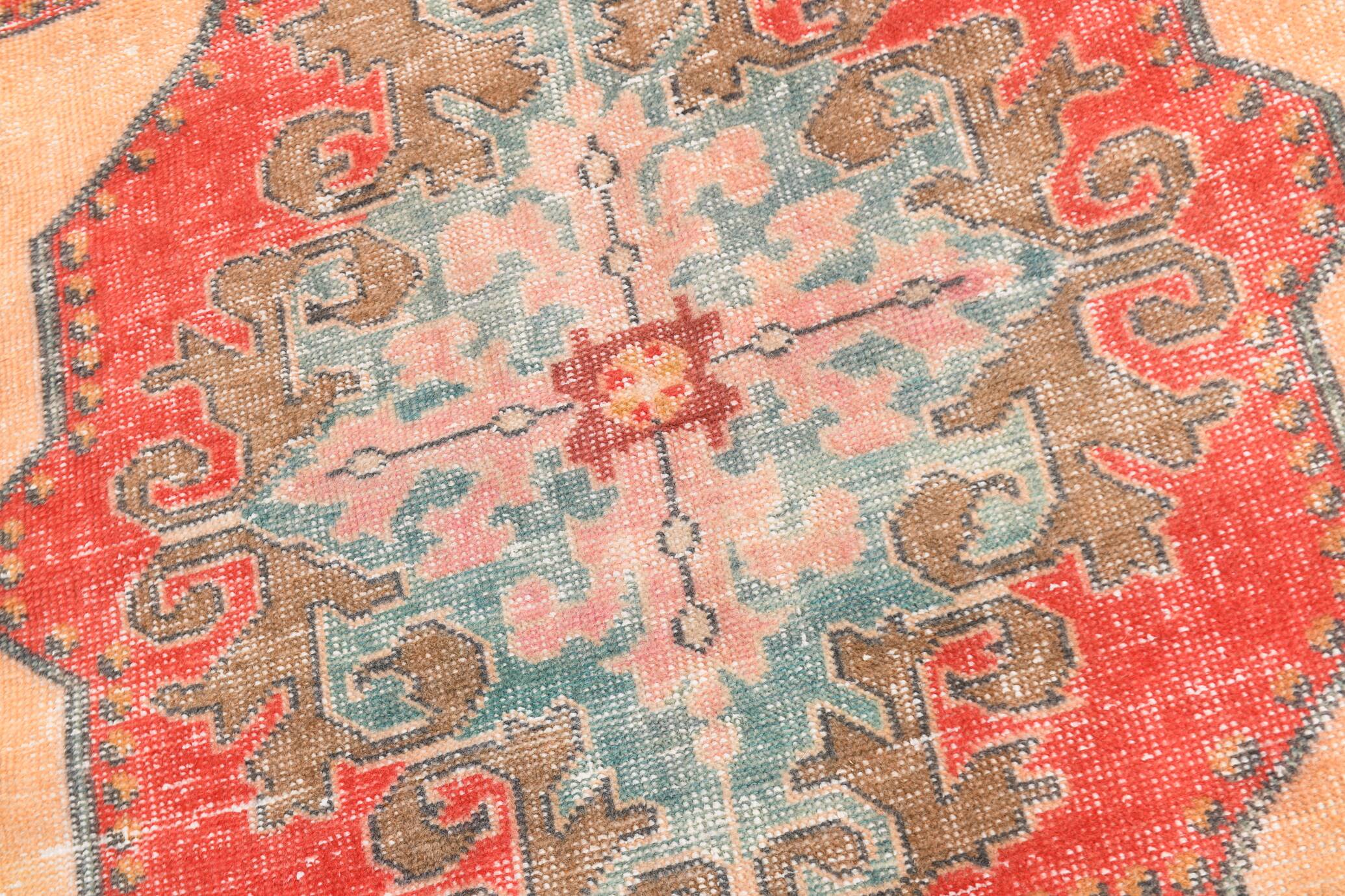 5x7 Vintage Red & Beige Vintage Oushak Small Size Area Rug, 134x218 Cm