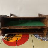Vintage carved wooden magazine rack