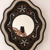 Mirror in wood and mother-of-pearl marquetry 48x61cm