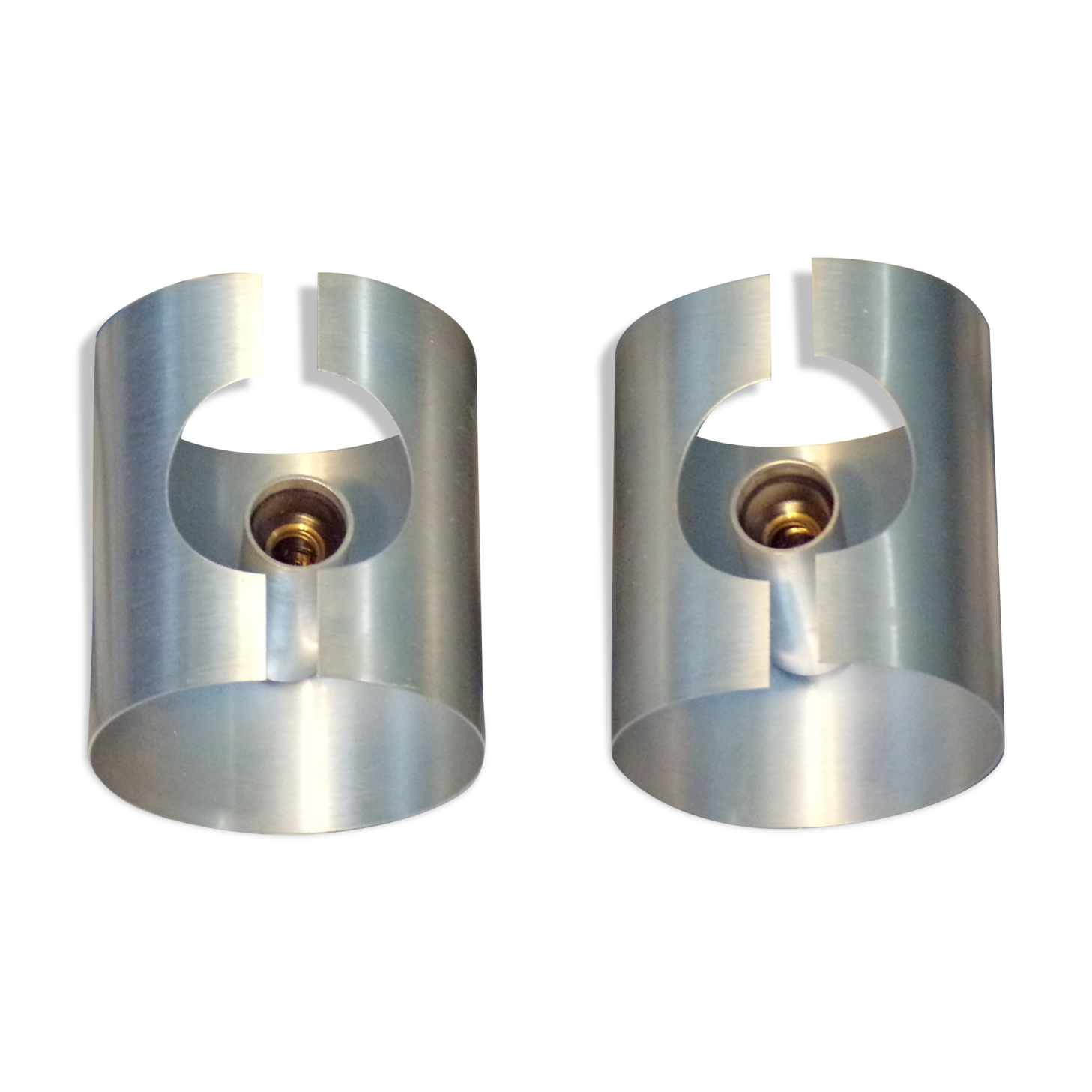 Paire d'appliques spage age feuille inox