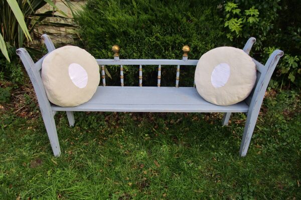 Banc anglais bois de chêne 3 places XIX