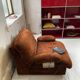 Pair 70s brown velvet armchairs