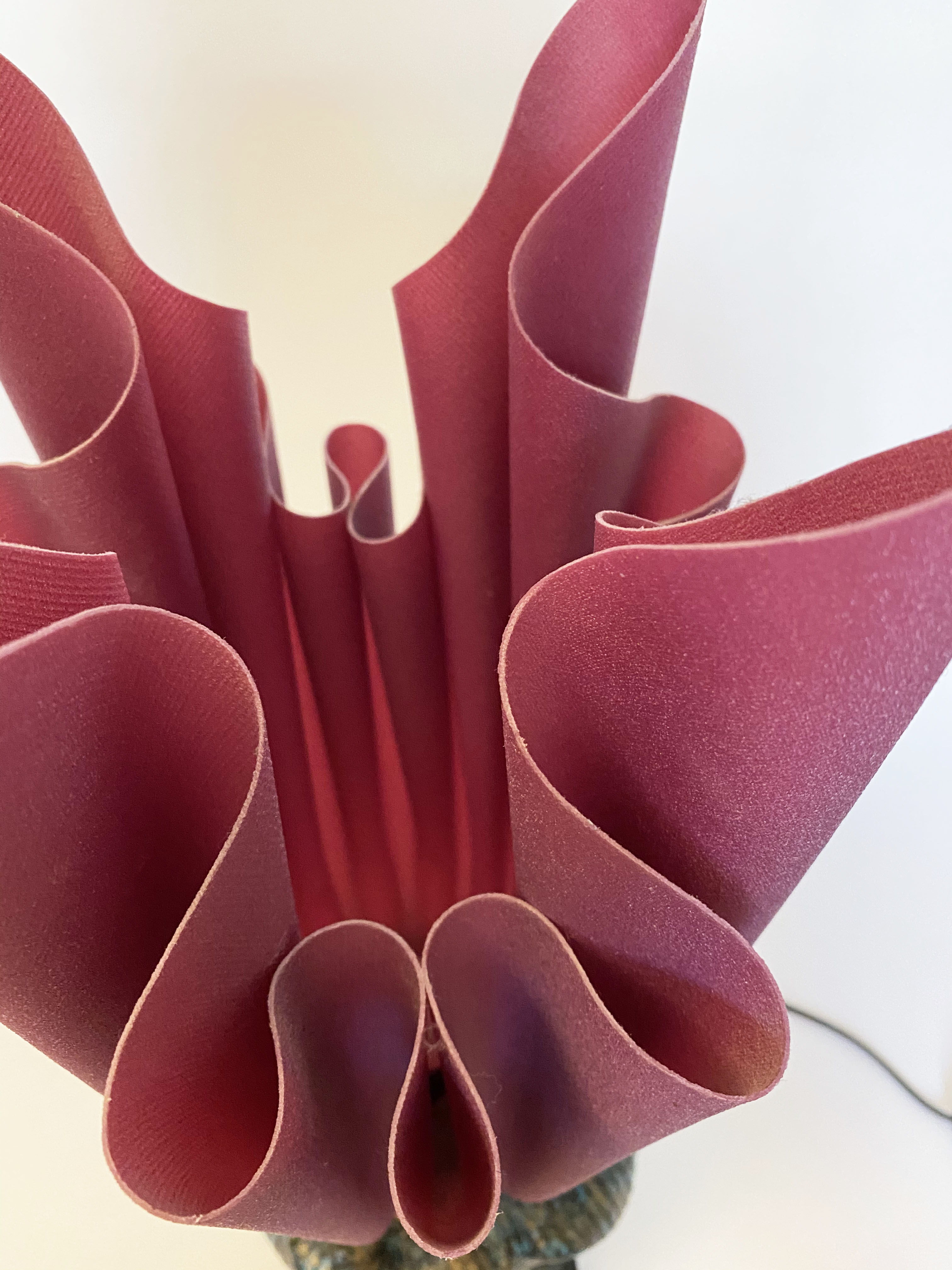 Golden leaf model lamp by Georgia Jacob of the 70s