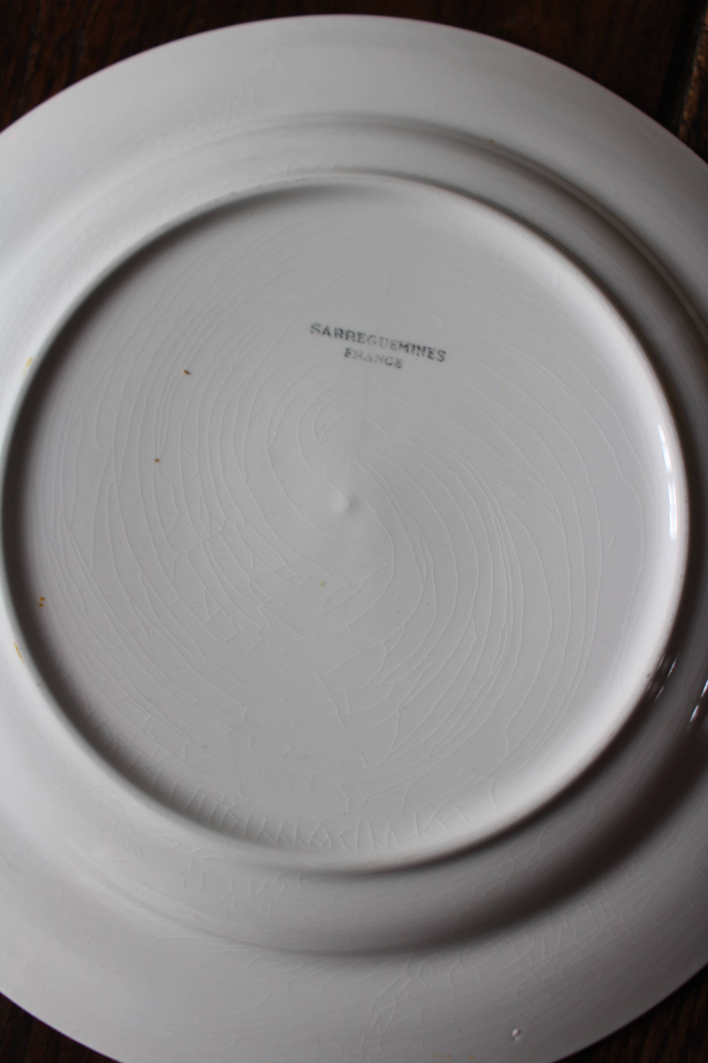 A Lot of 4 Yellow Orange Digoin Sarreguemines Scottish plates