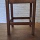 Tabouret bois marron teint 1940 avec casier meuble d'appoint décoration cuisine atelier véranda