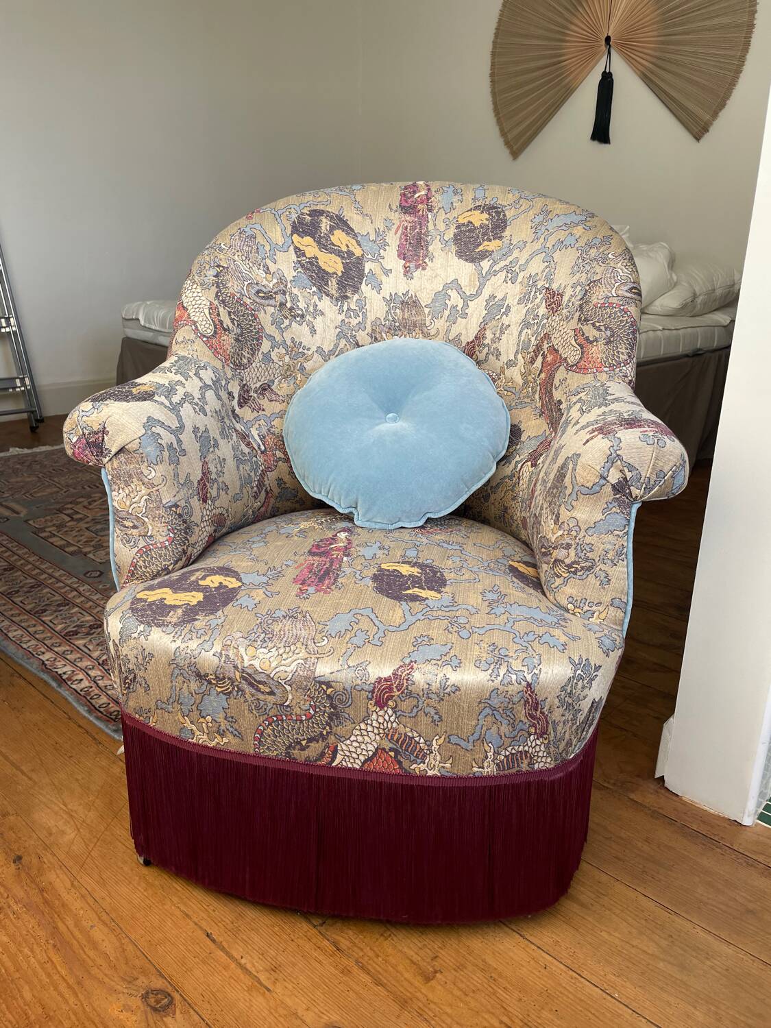 Fauteuil crapaud restauré Nobilis