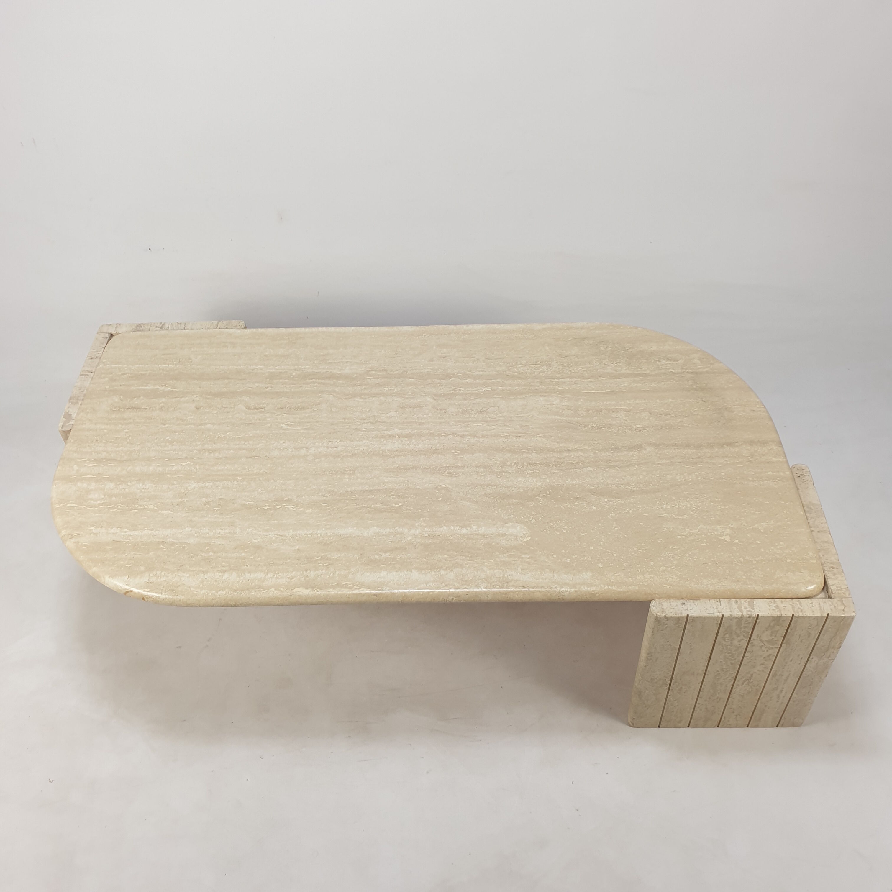 Italian travertine coffee table, 1980s