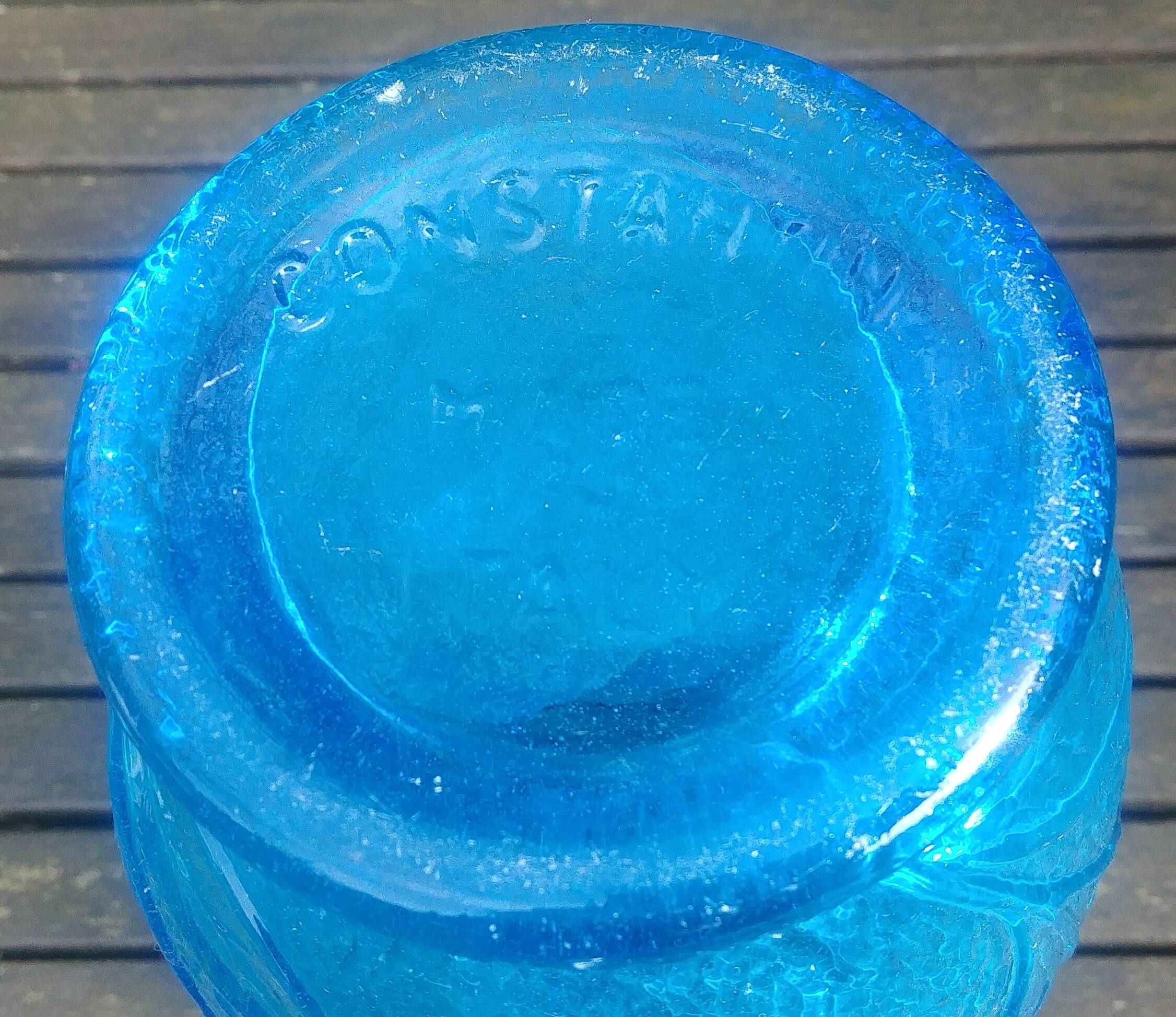 Blue glass vase from vintage Empoli glassware 70s/80s